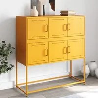 Credenza Giallo Senape 100,5x39x107cm Acciaio Laminato Freddo 846599