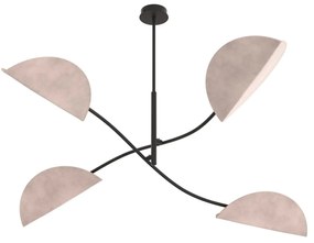 Plafoniera Moderna Ares Acciaio Nero Grigio 4 Luci E14 Ip20