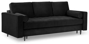 Divano letto in velluto nero Santo - Milo Casa