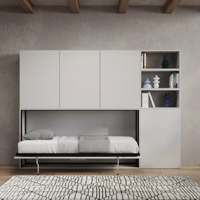 Letto NABOR singolo a scomparsa Bianco Frassino Composizione F