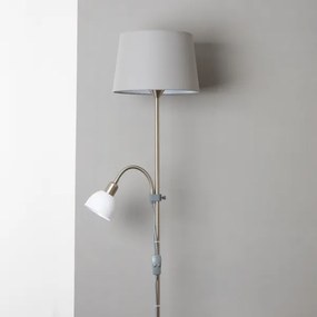 Brilagi - Lampada da terra CERIA 2 in 1 1xE27/100W/230V + 1xE14/25W cromo opaco/grigio