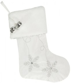Stivali di San Nicola bianchi con fiocchi di neve