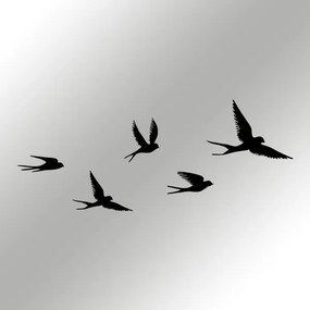 SET 5x Decorazione da muro uccelli metallo