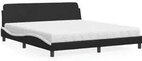 Letto con Materasso Nero e Bianco 180x200 cm in Similpelle 3208462