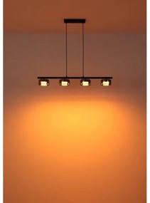 Globo 16055-4HS - Lampadario LED a sospensione con filo HIGGINS 4xGX53/6W/230V fumé/nero