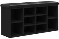 Panca Porta Scarpe Nera 102x32x50 cm in Legno Multistratocod mxl 133496