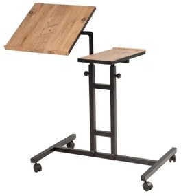 Tavolo regolabile GLEN 87x67 cm marrone/nero