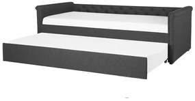 Letto estraibile tessuto grigio scuro 80 x 200 cm LIBOURNE Beliani