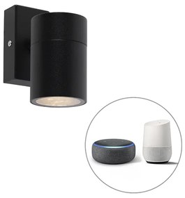 Lampada da parete per esterni intelligente nera con WiFi GU10 IP44 - Solo