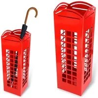 Portaombrelli Porta ombrelli Ferro Design Quadrato Stand Rosso London