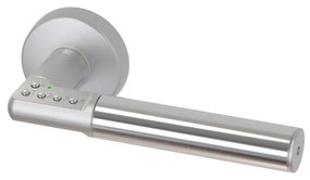 Maniglia su rosetta tonda YALE  Y8812 8LA1 0026 in inox argento satinato, 2 pezzi