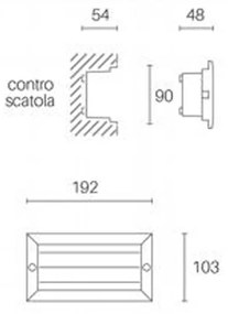 Segnapasso Esterno Incasso Chiuso Escape Alluminio E Vetro Nero Led 10W 4000K