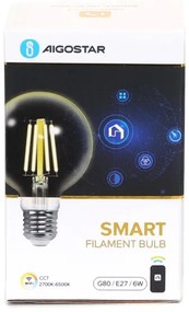 Lampadina LED dimmerabile FILAMENT G80 E27/6W/230V 2700-6500K Wi-Fi - Aigostar
