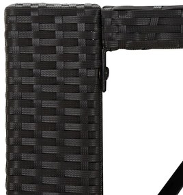 Tavolo bar con piano in vetro nero 145x80x110 cm polyrattan
