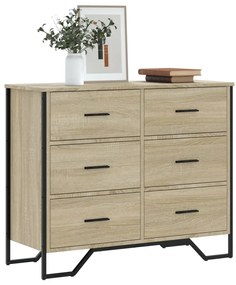 Cassettiera Rovere Sonoma 91x35,5x74,5 Cm İn Truciolato /