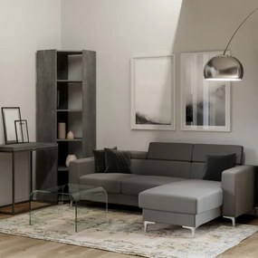 Libreria in legno ad angolo Cemento 60x204h cm - KATO A