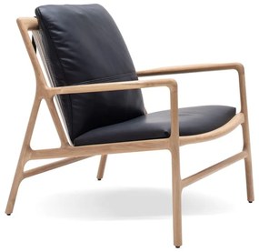 Poltrona in pelle di colore nero-naturale Dedo - Gazzda