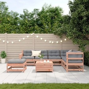 Set divani giardino 8 pz con cuscini legno massello di douglas