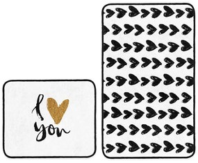 Tappetini da bagno bianco-nero in set da 2 100x60 cm - Minimalist Home World