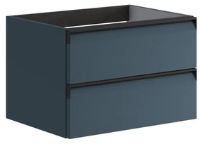 Mobile da bagno sospeso sotto lavabo L 59.5 x H 40 x P 45.5 cm blu laccato opaco, 2 cassetti VISOBATH Fusion