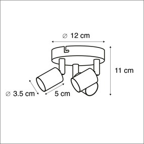 Faretto moderno bianco orientabile rotondo 3 luci - Jeany