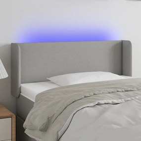 Testiera Grigio Chiaro A Led 93x16x78/88 Cm İn Tessuto /