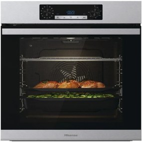 Hisense BSA65226PX, Forno Multifunzione Termoventilato, Cavità XXL 77L, Auto Pulizia Pirolitica, 13 funzioni di cottura, 3 programmi con aggiunta