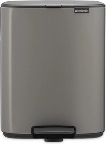 Cestino per la spazzatura grigio in acciaio con pedale 12 l Bo – Brabantia