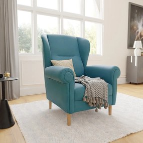 Poltrona con braccioli turchese Swan – Ropez