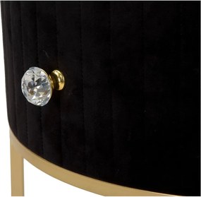 Comodino in nero e oro Montpellier - Mauro Ferretti