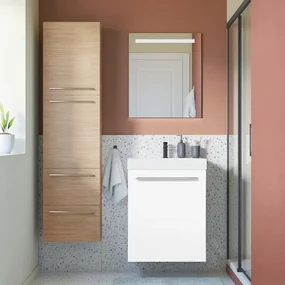 Mobile da bagno sotto lavabo SENSEA Remix bianco laminato lucido L 45 x H 58 x P 35 cm 1 anta, lavabo non incluso