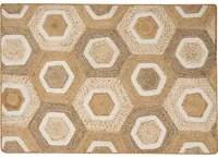 Tappeto corridoio in iuta beige intrecciato a mano con motivo geometrico 160 x 230 cm ingresso stile boho rustico