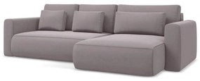 Divano angolare lavanda allungabile/con contenitore (con penisola a destra/con chaise lounge) con rivestimento in velluto Kapua – Makamii