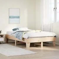 Letto senza Materasso 135x190 cm in Legno Massello di Pino 855370