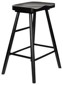 Sedia da bar nera in rovere massiccio (altezza della seduta 65,5 cm) Vander – White Label
