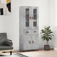 Credenza Grigio Cemento 69,5x34x180 cm in Legno Multistrato 3198509