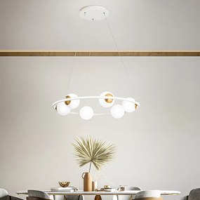 Lampadario Contemporaneo Ball Bianco Led