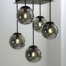 JUST LIGHT. 14602-18 - Lampadario a sospensione con supporto rigido WIDOW 5xE14/25W/230V nero