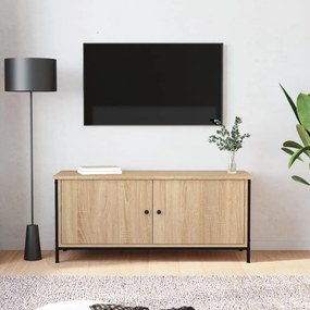 Mobile tv con ante rovere sonoma 102x35x45 cm legno multistrato