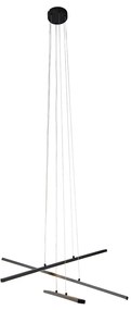 Lampada a sospensione nera incl. LED dimmerabile a 3 livelli 6 luci - Jolanta