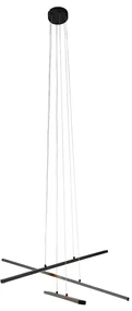 Lampada a sospensione nera incl. LED dimmerabile a 3 livelli 6 luci - Jolanta