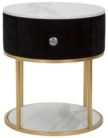 Comodino in nero e oro Montpellier - Mauro Ferretti