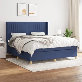 Giroletto A Molle Con Materasso Blu 160x200 Cm İn Tessuto /