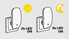 Prezent 1619 - Lampada LED da presa 2xLED/0,3W/230V con sensore