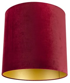 Paralume in velluto rosso 40/40/40 con interno dorato