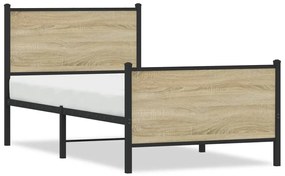 Giroletto Senza Materaso İn Metallo Rovere Sonoma 90x190 Cm /