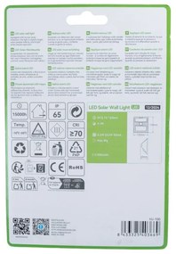 Aigostar - Lampada solare a LED con sensore 3,7V 6500K 500 mAh IP65 nera