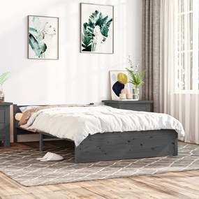 Giroletto Grigio İn Legno Massello 135x190 Cm Double /