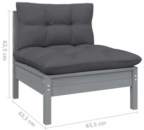 Set Divani da Giardino 7 pz con Cuscini Legno Massello di Pino