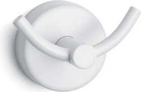 Kamalu - Appendino doppio gancio design curvo in acciaio inox finitura bianca opaca |  Monde-B